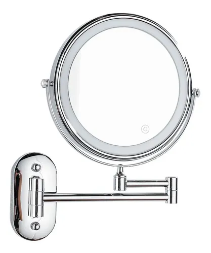 Espejo Extensible De Pared Doble Cara Luz Led Maquillaje X3