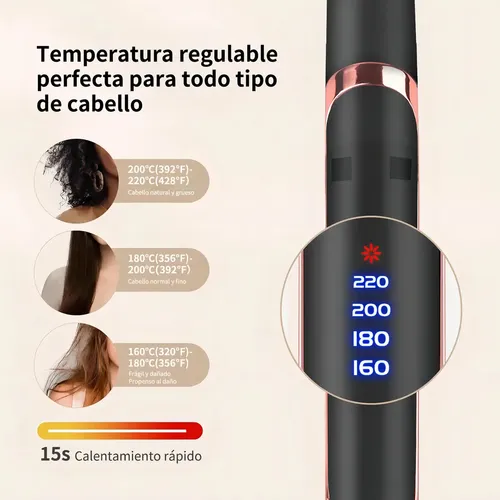 Plancha Alaciadora De Cabello Cerámica 2 En 1 Profesional