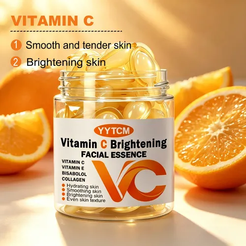 Esencia Facial Iluminadora Con Vitamina C, 50 Cápsulas Por F Todo Tipo De Piel Día/noche