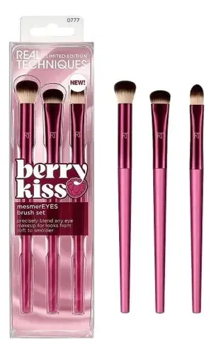 Set 3 Brochas Maquillaje Real Techniques Berry Kiss 0777 Vino