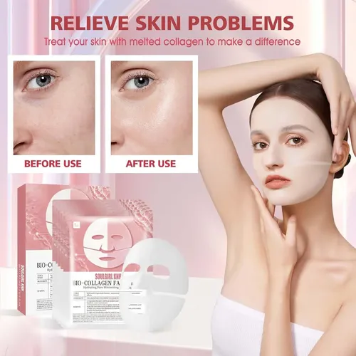 Mascarilla Facial X 2 Absorbible Biocolágeno Antiage Viral