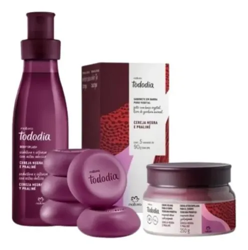 Natura Cereza Negra Y Praline Body Crema Aterciopelada Jabon