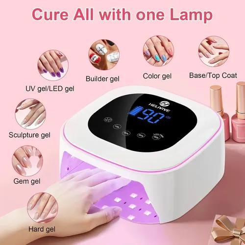 Lámpara Uv Led Recargable Blanca Para Uñas Gel 80w