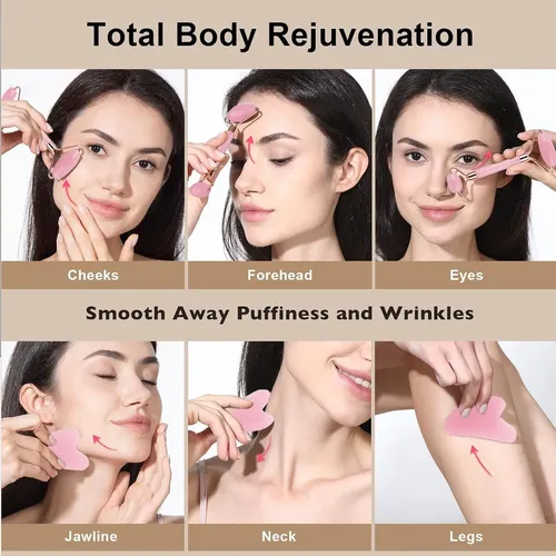 Herramientas Masaje Gua Sha Con Rodillo Resina Doble Cabeza