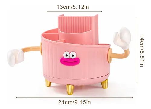Portabrochas De Maquillaje Giratorio Infantil Rosa /z