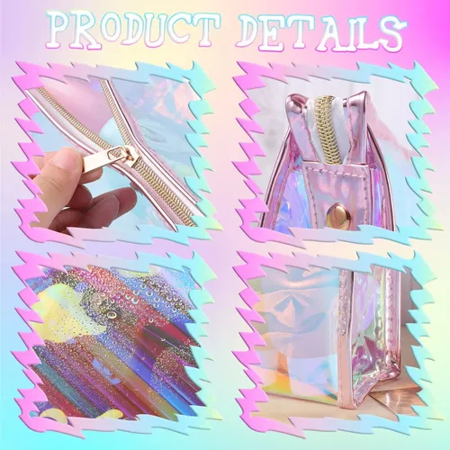 Bolsas De Maquillaje Besarme Holográficas Impermeables, 10 U
