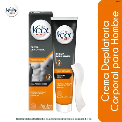 Crema Depilatoria Veet For Men Piel Normal X 200 Ml