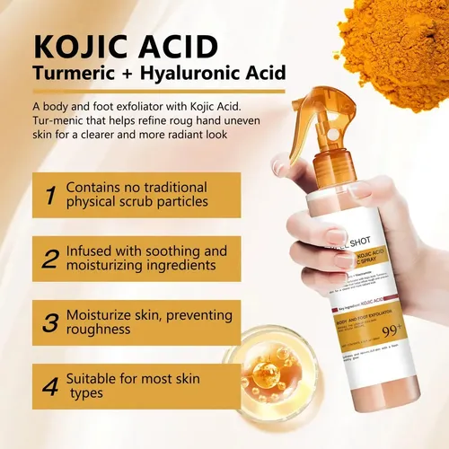 Spray Exfoliante Corporal Con Ácido Kójico Y Cúrcuma,