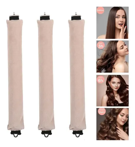3 Rizadores De Pelo Sin Calor De 3 Cm Para Rizos Nocturnos,