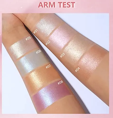 Paleta De Iluminadores Faciales De 8 Colores Shimmer Glitter