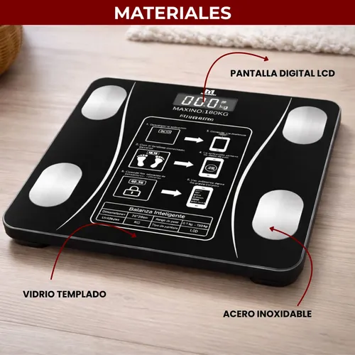 Balanza Digital De Baño Bluetooth Personal 180kg Inteligente
