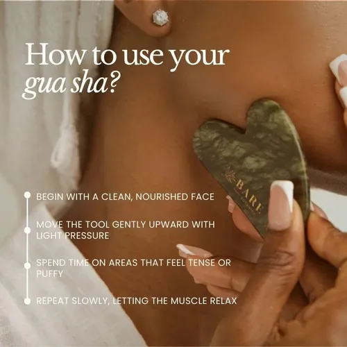 Jade Gua Sha Verde Para Rostro Anti Hinchazón Y Drenaje