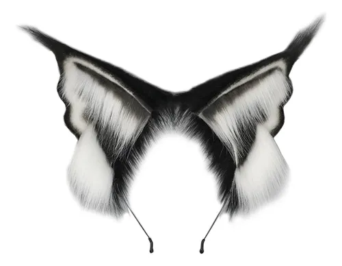 Girls Furry Lynx-ear Furry Kitten Party Costume Black White 7hh703146-bw