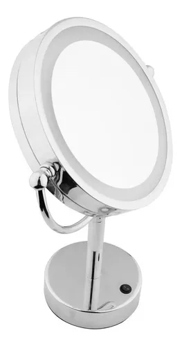 Espejo Luz Maquillaje Aumento X5 Doble Faz Base 36 Led