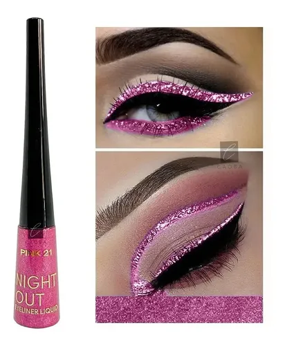 Delineador Ojos Color Glitter Night Out Pink 21 Acabado Metalizado Color Fucsia Night Out