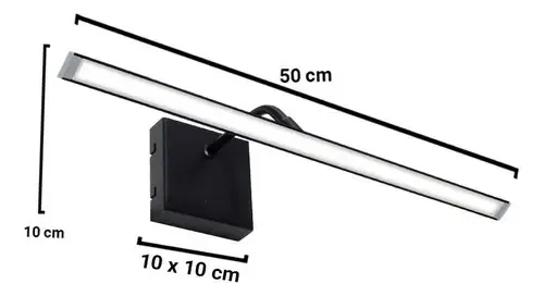 Aplique De Pared Led 50 Cm Movil Direccionable Para Baño Espejo Negro Luz Calida 220V