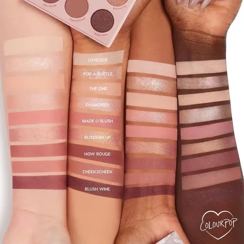 Paleta de Sombras ColourPop Blush Crush 9 Tonos Nude Satinado