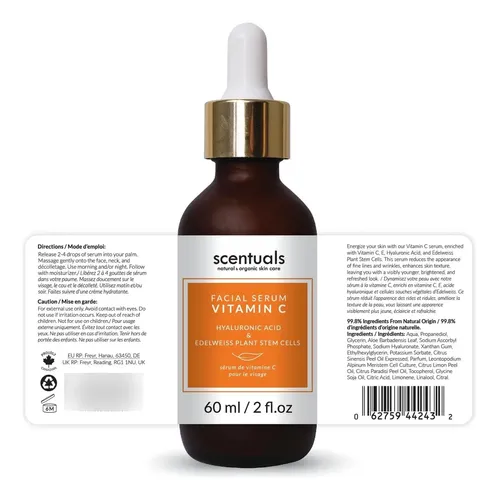 Sérum De Vitamina C Para Iluminar El Rostro De Scentuals, 60 Todo Tipo De Piel Día/noche