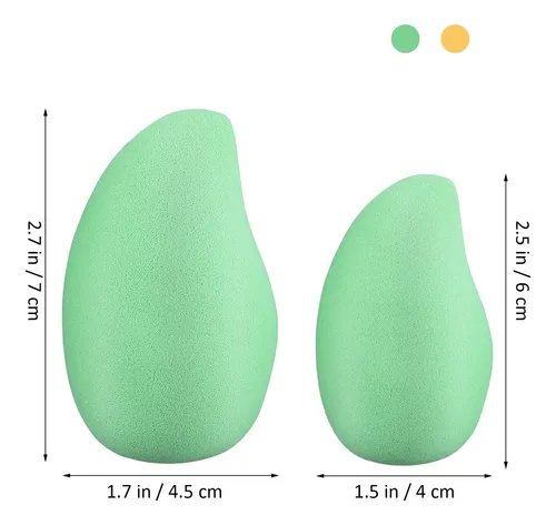 4 Esponjas De Maquillaje Forma De Mango Para Base Y Polvo Mu