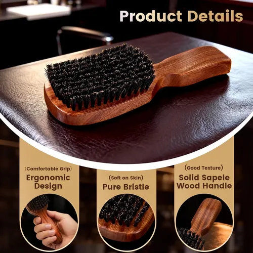 Cepillo Para Barba Y Cabello Suroseate Cerdas De Jabalí