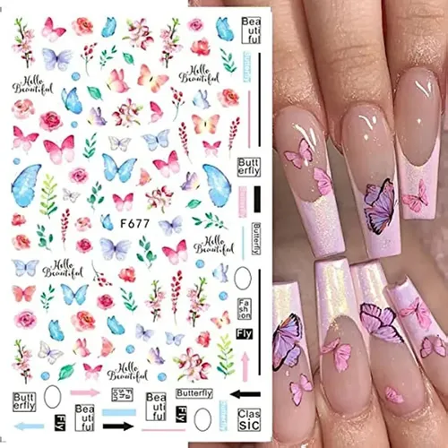 8hojas Mariposa Arte De Uñas Pegatinas Para Uñas De Acrílico