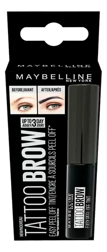 Maybelline tattoo brow easy peel off gel de cejas semi permanente color black brown