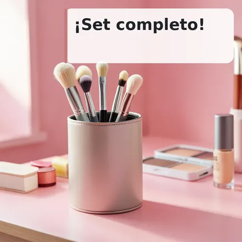 Set De Brochas De Maquillaje En Estuche Cilíndrico, 5