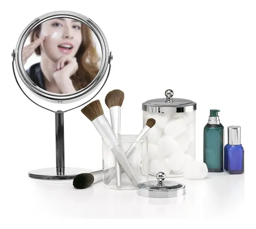 Espejo De Maquillaje Redondo De Sobremesa Con Aumento De E
