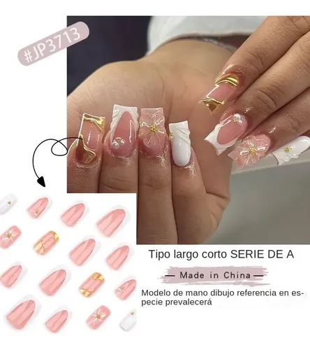 3d Sunflower Armor Para Uñas Blancas, Diseño Simple, Corta