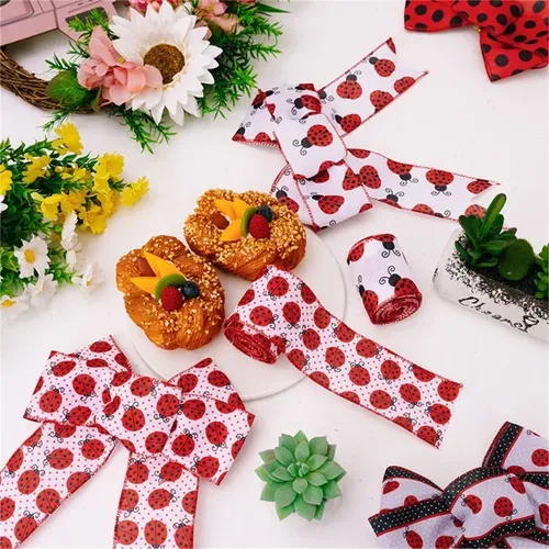 Cinta Labybug Para Fiestas, Lazos Para El Pelo Y Manualidade