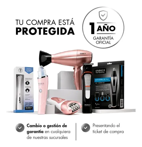 Secador de Pelo Studio 9 Professional 2400W iónico plegable negro