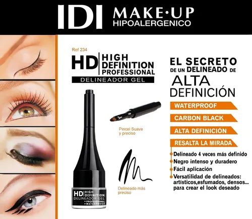 Delineador Gel Hd Negro Mate Idi Make Up 2114