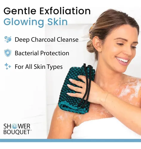 Toalla Exfoliante Japonesa Shower Bouquet Verde 91x18cm