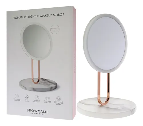 Espejo De Maquillaje Browgame Iluminado Con Luz Led Ajustabl