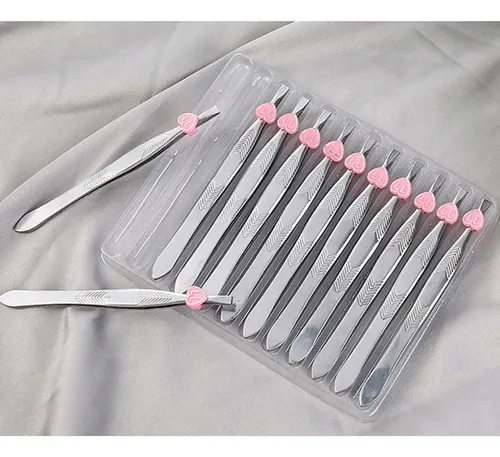 12pcs Pinzas Para Cejas Corazón Acero Inoxidable
