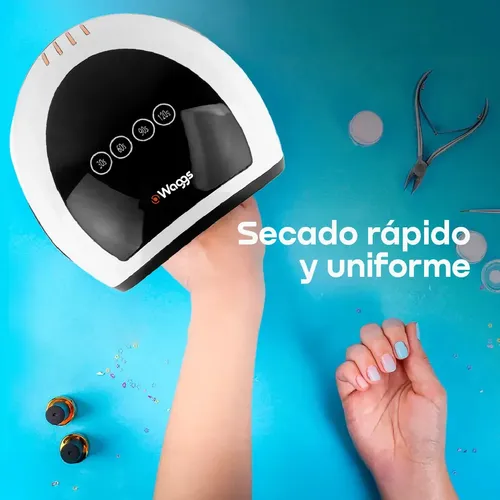 Cabina Uñas Waggs UV LED con Sensor Temporizador 96W Secado Rápido