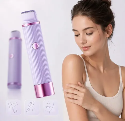 Depiladora Eléctrica Recargable Doble Mujer Morado/rosa