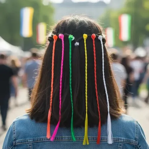Pelo De Colores X 25 Mechones Mechas Trenza Spa Souvenir