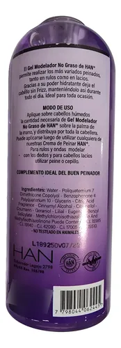 Han Gel Modelador No Grasos Free Parabenos Y Siliconas 375ml