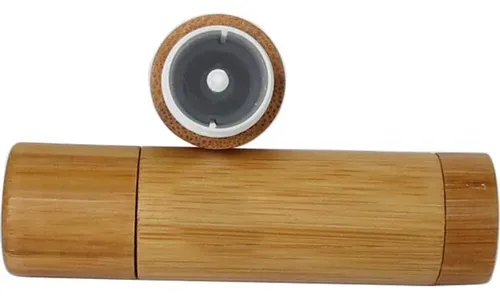 Kit De 4 Tubos Recargables De Bambú Para Bálsamo Labial