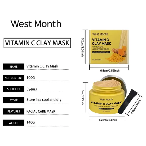 Mascarilla De Barro Con Vitamina C Y Cúrcuma Que Limpia Suav