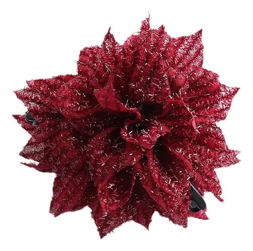 Pinza Para El Pelo Antideslizante Con Estampado Floral (1 #m Sequin Flowers Red