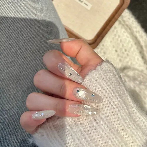 Alta Calidad Parche De Uñas Portátil Starburst Blanco Hielo