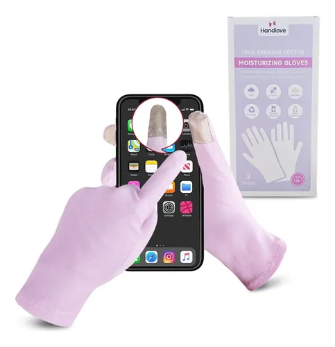Guantes Algodón Morados Hidratantes Para Manos Secas 2 Pare