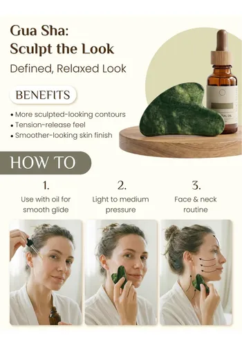 Kit Masajeador Facial Rena Chris Gua Sha Rodillo 7 Unidades