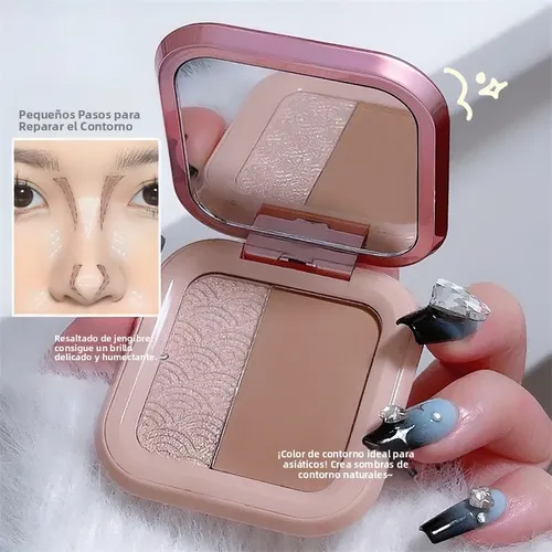 Paleta De Contorno E Iluminador En Polvo Compacto 3d Profesi