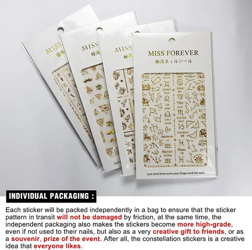 Calcomanías Para Uñas Miss Forever  Arte Zodiacal  4 Lámin