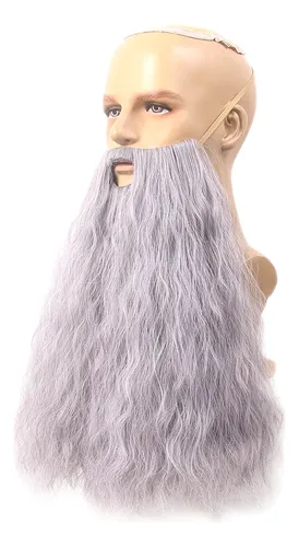 Peluca Con Tema De Fiesta, Bigote Largo Gris Yaki Grandpa