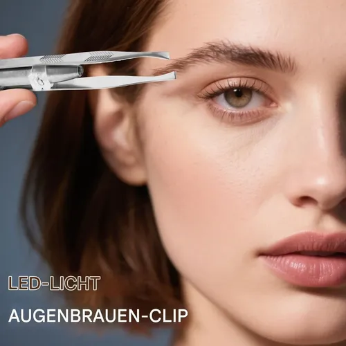 Pinza Led Para Cejas Con Ojeras Luminosas De Acero Inoxidabl Plateado