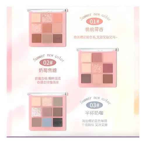 Novo Sammer Calerfol Paleta 9 Sombras Para Ojos Brillo Matte